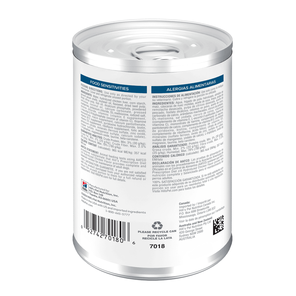 Hills Prescription Diet Z/D Skin & Food Sensitivities Adult Wet Dog Food Cans