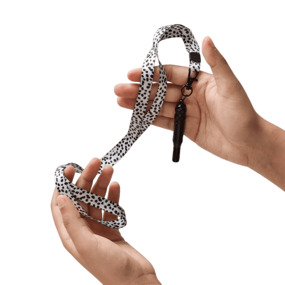 cocopup-london-lanyard-and-dog-training-whilstle-monochrome-spots