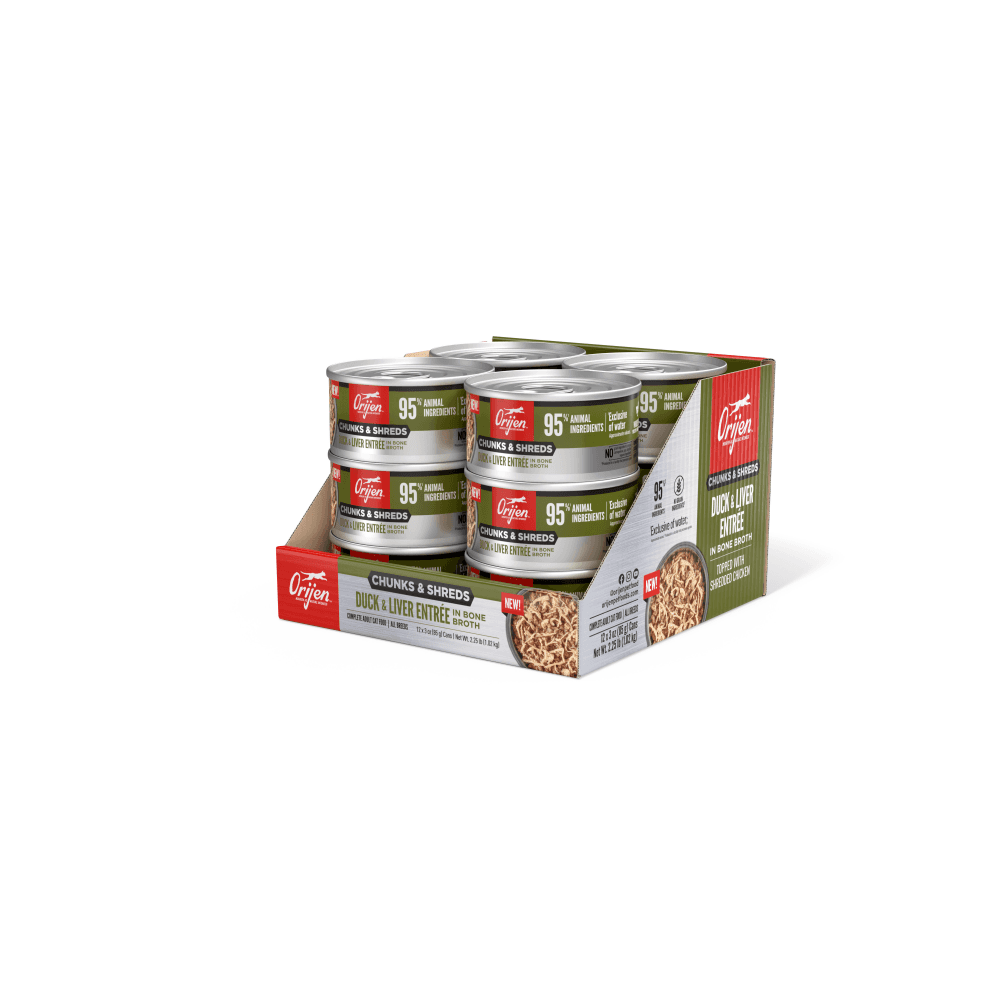 Orijen Chunks & Shreds Duck & Liver Adult Wet Cat Food Cans