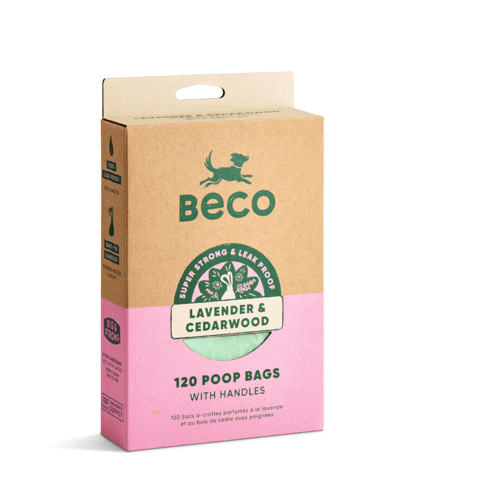 Beco Poop Bags Lavender Cedarwood Scented with Handles