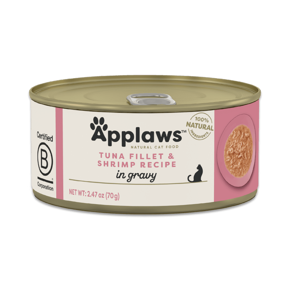 Natural Tuna Fillet and Shrimp In Gravy Adult Wet Cat Food Can
