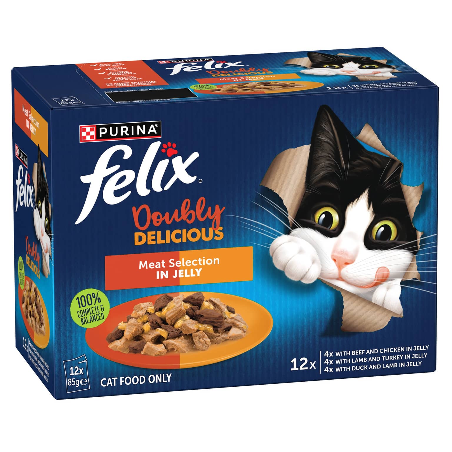 Felix Doubly Delicious Meat Selection Adult Wet Cat Food Pouches