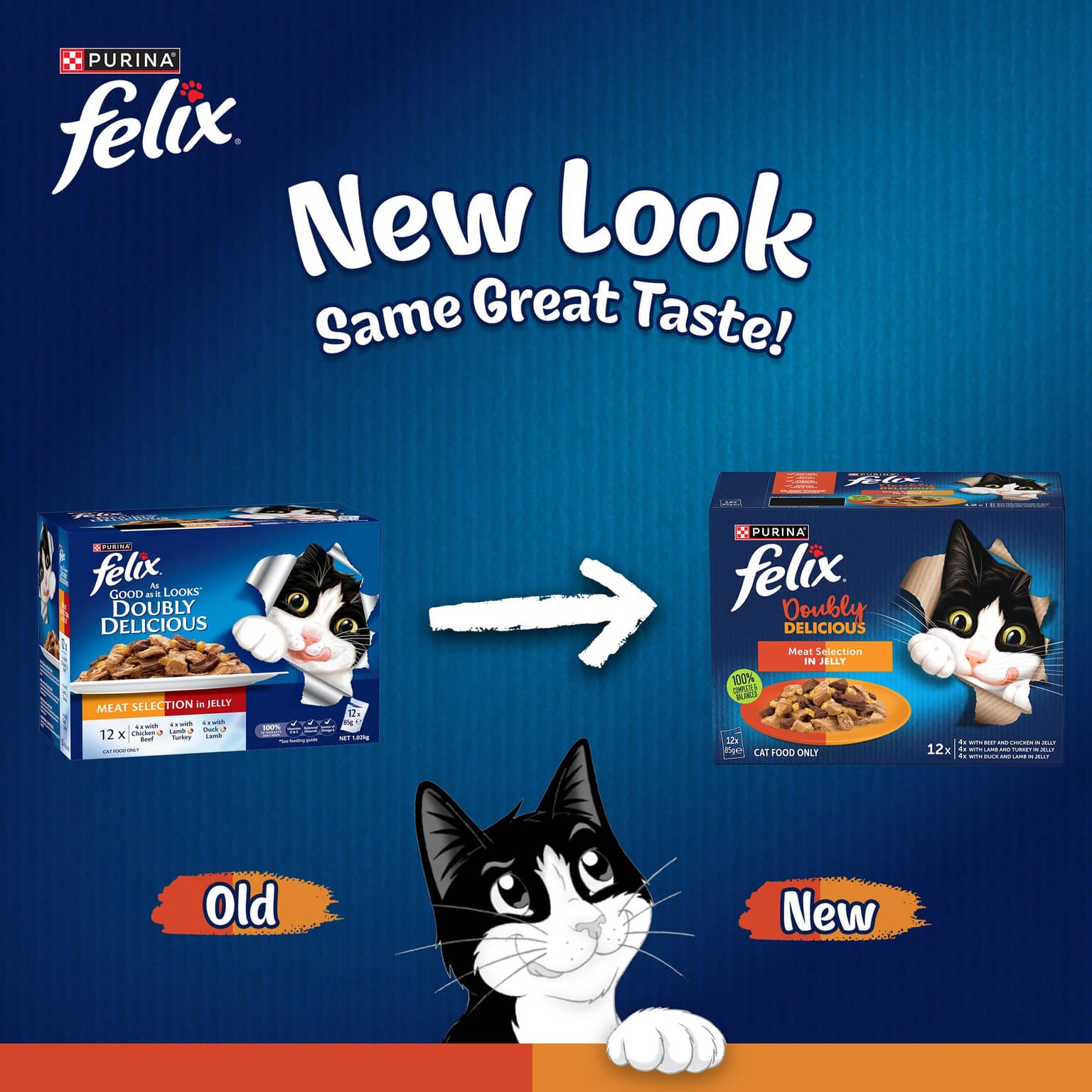 Felix Doubly Delicious Meat Selection Adult Wet Cat Food Pouches