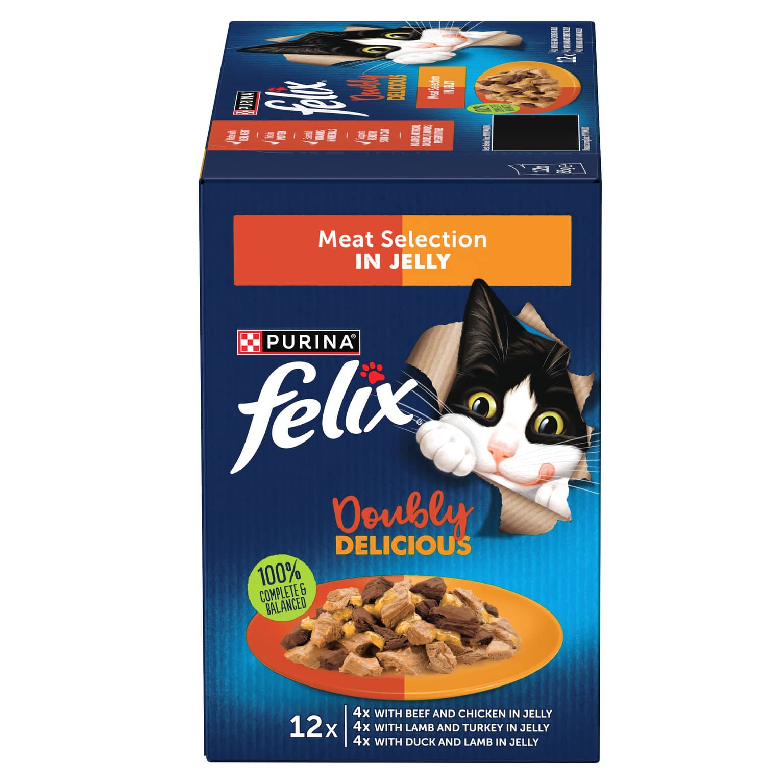 Felix Doubly Delicious Meat Selection Adult Wet Cat Food Pouches