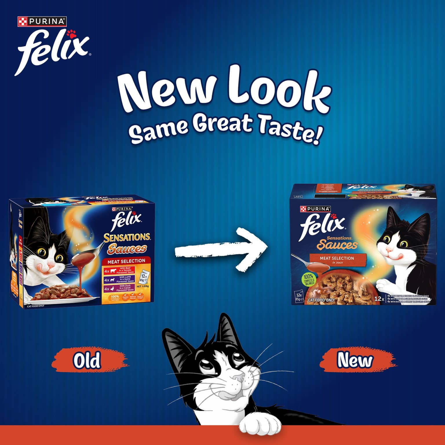 Felix Sensations Sauces Meat Selection Adult Wet Cat Food Pouches