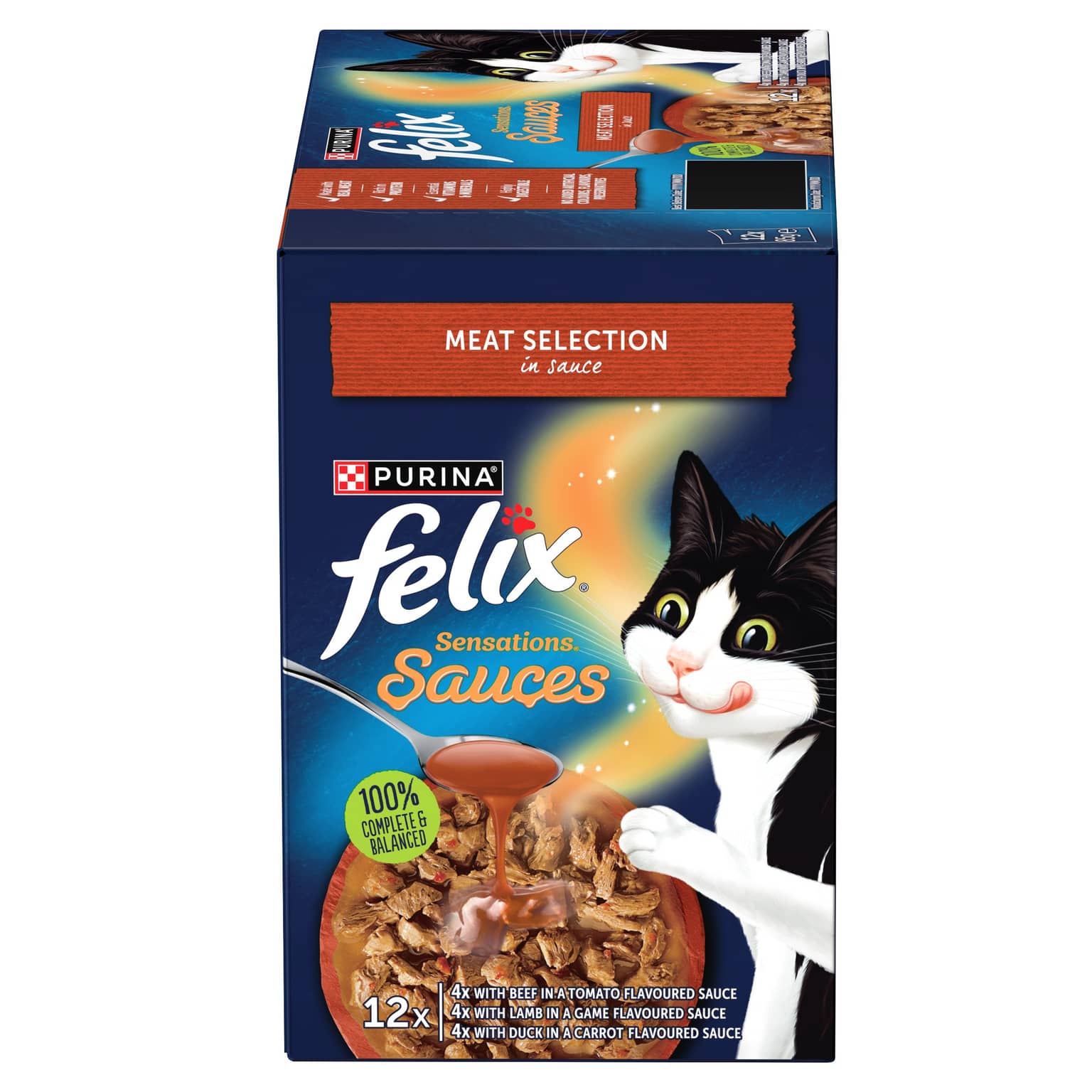 Felix Sensations Sauces Meat Selection Adult Wet Cat Food Pouches