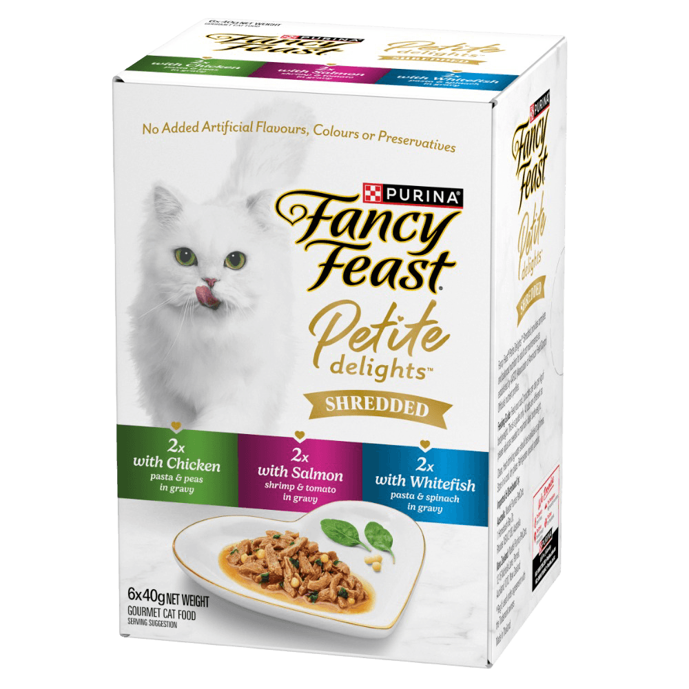 Petite Delights Shredded Chicken Salmon Whitefish Wet Cat Food