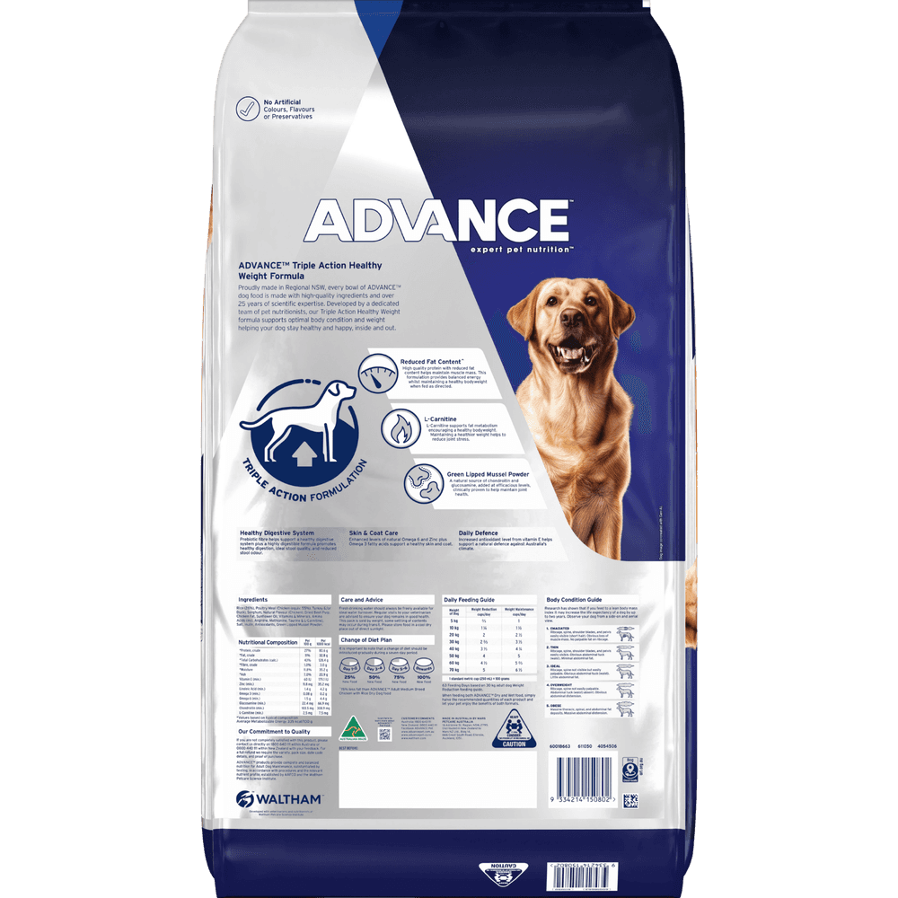ADVANCE Healthy Weight Adult Dry Dog Food Chicken and Rice
