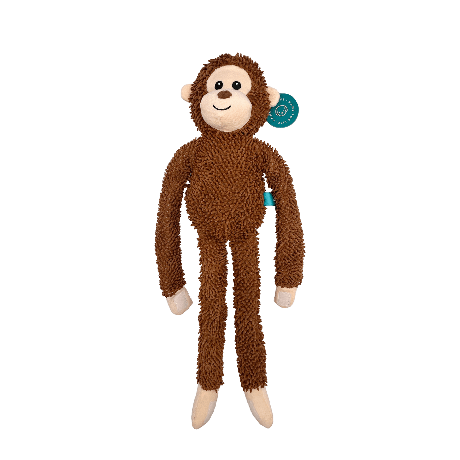Moppy Long Limbed Monkey with Rope Skeleton Plush Dog Toy