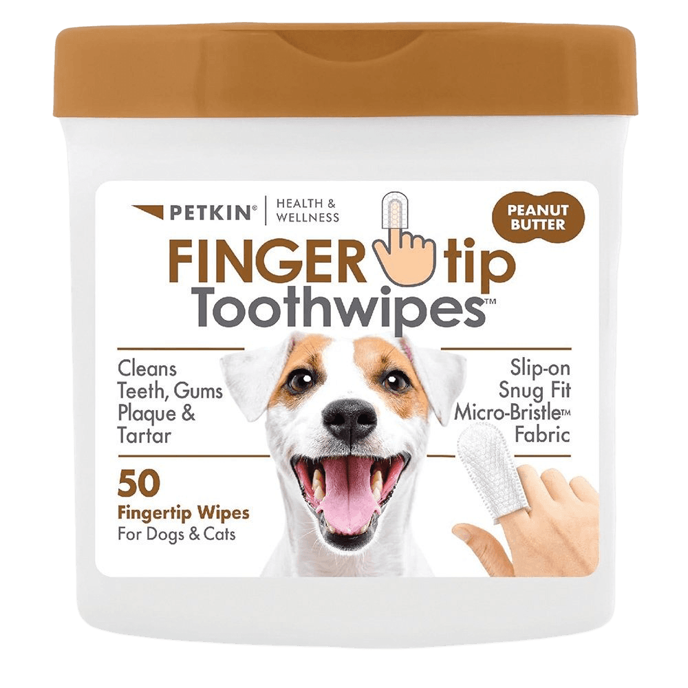 Fingertip Tooth Wipes For Dogs Peanut Butter Flavour