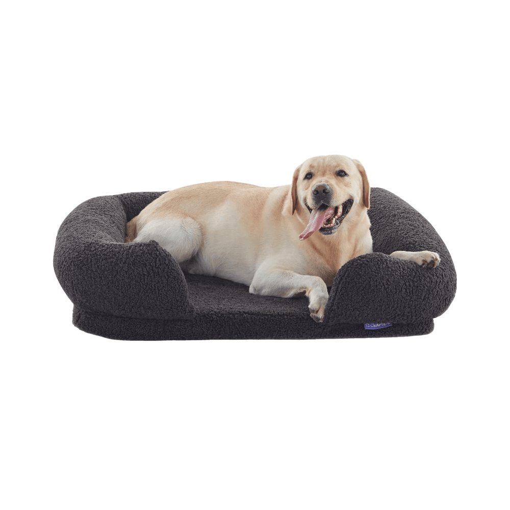 charlies-teddy-fleece-orthopedic-memory-foam-dog-bolster-bed-charcoal