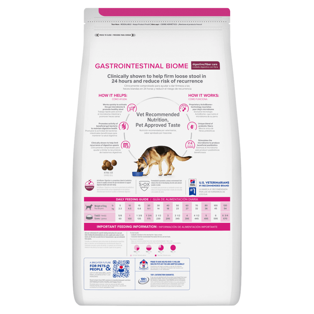 Hills Prescription Diet Gastrointestinal Biome Digestive Fibre Care Chicken Adult Dry Dog Food