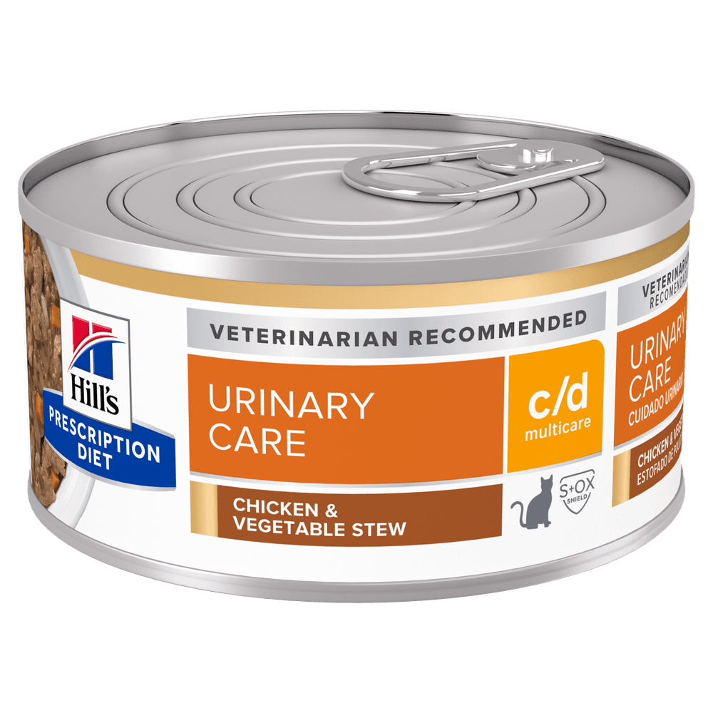 Hills Prescription Diet C/D Multicare Urinary Care Chicken & Vegetable Stew Wet Cat Food Cans