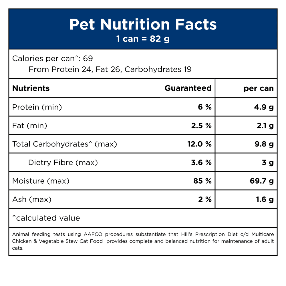 Hills Prescription Diet C/D Multicare Urinary Care Chicken & Vegetable Stew Wet Cat Food Cans