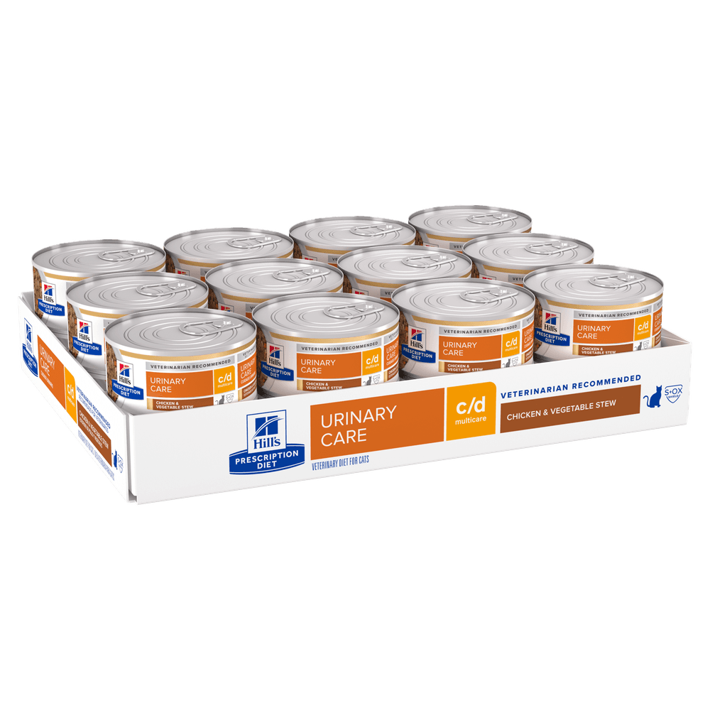 Hills Prescription Diet C/D Multicare Urinary Care Chicken & Vegetable Stew Wet Cat Food Cans