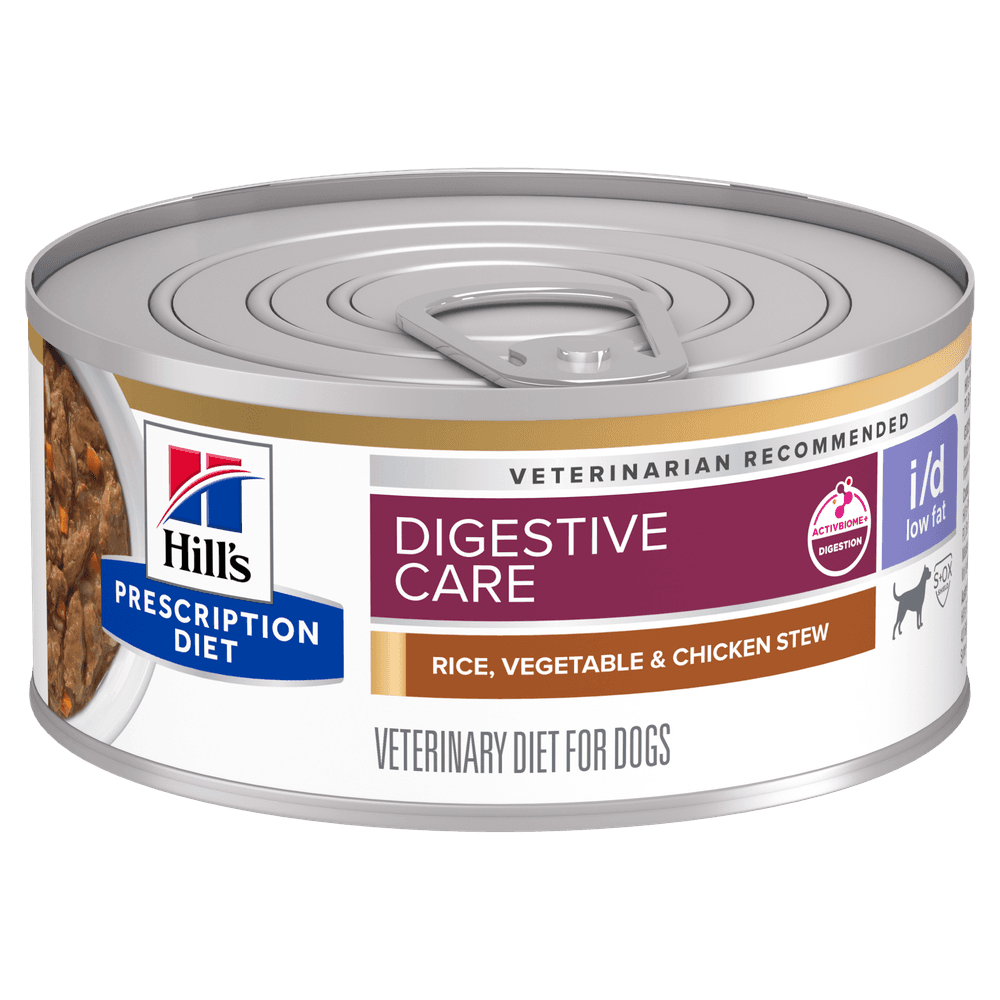 Hills Prescription Diet I/D Low Fat Digestive Care Chicken & Vege Stew Wet Dog Food Cans