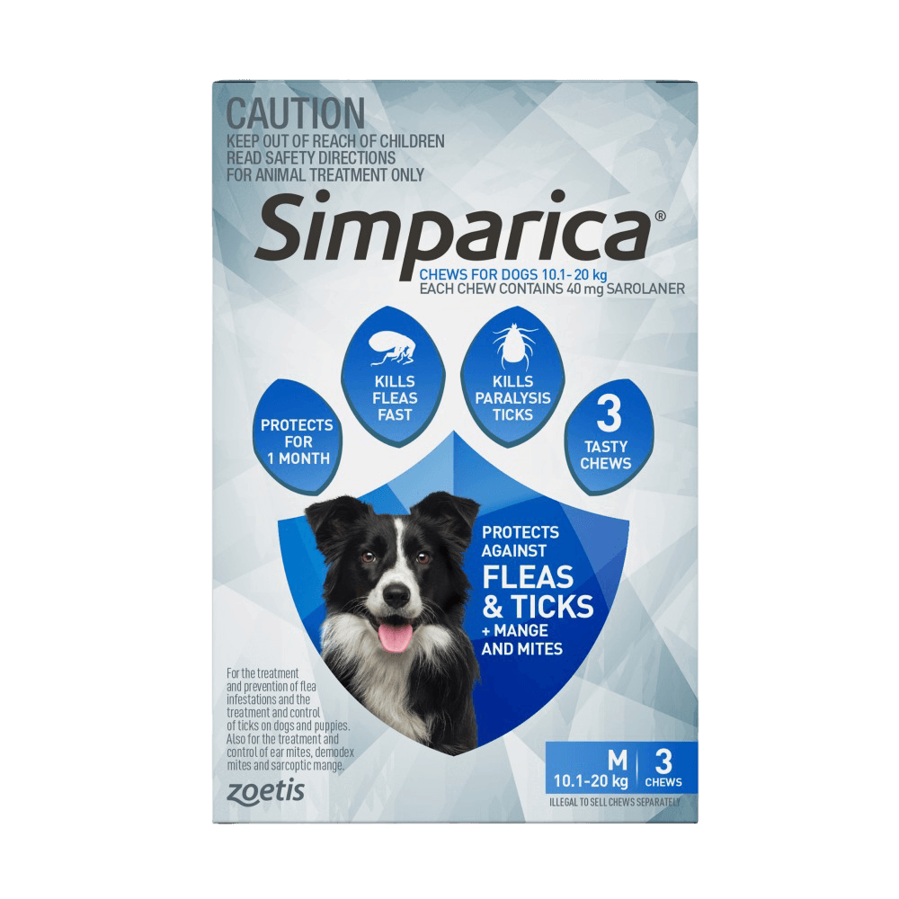 for Medium Dogs 10.1–20kg (Blue) Flea & Tick Chewables