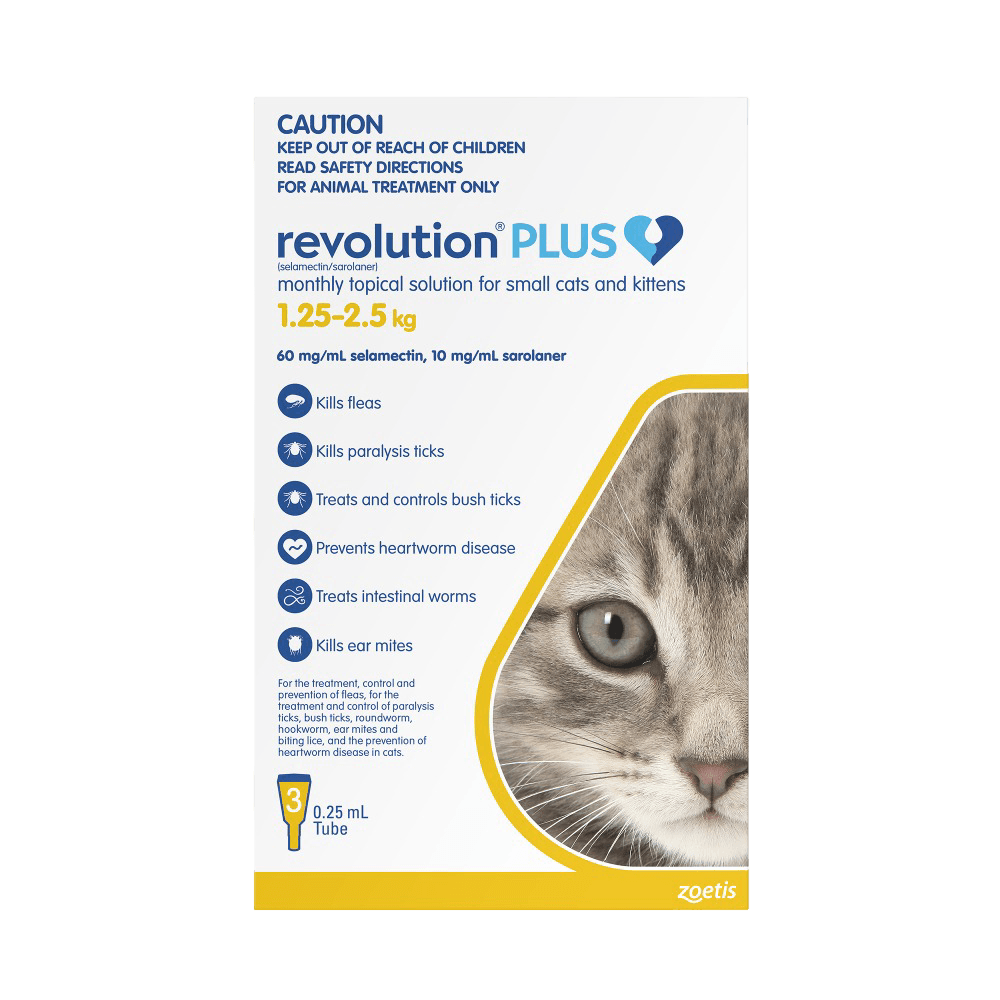 for Kittens & small Cats 1.25–2.5kg (Yellow) Flea, Tick & Worm Protection