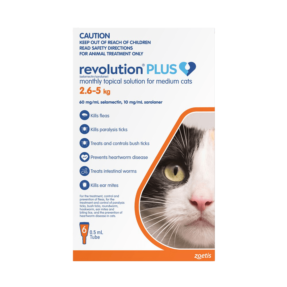 for Medium Cats 2.6–5.0kg (Orange) Flea, Tick & Worm Protection
