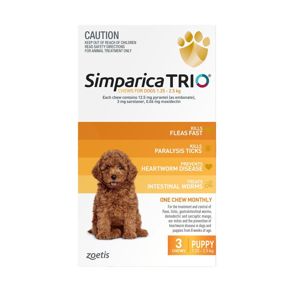 for Puppies 1.25–2.5kg (Yellow) Flea, Tick & Worm Chewables