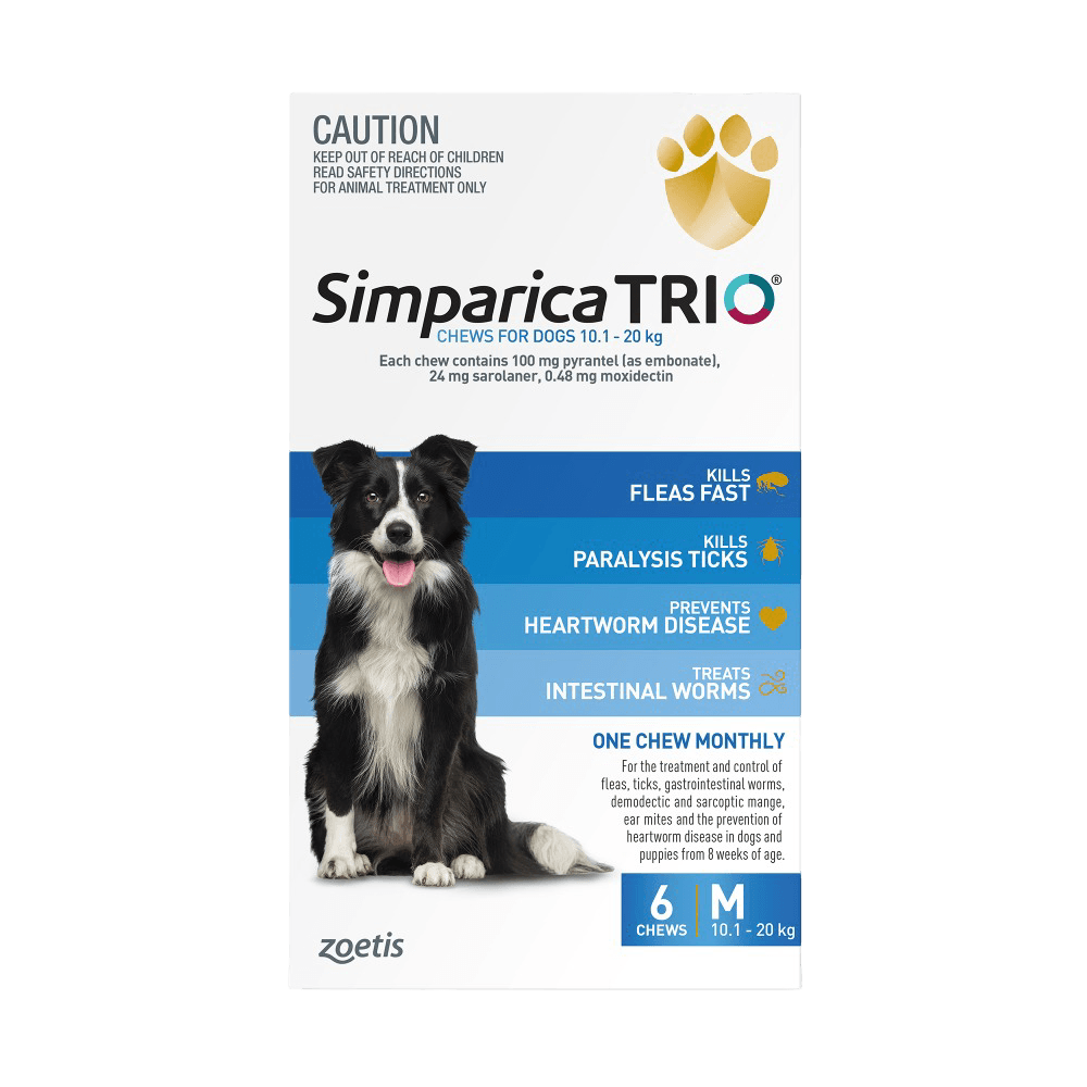 for Medium Dogs 10.1–20kg (Blue) Flea, Tick & Worm Chewables