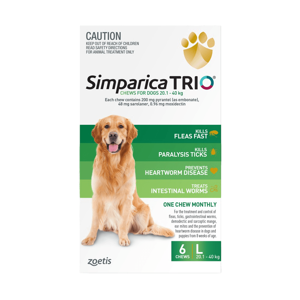 for Large Dogs 20.1–40kg (Green) Flea, Tick & Worm Chewables
