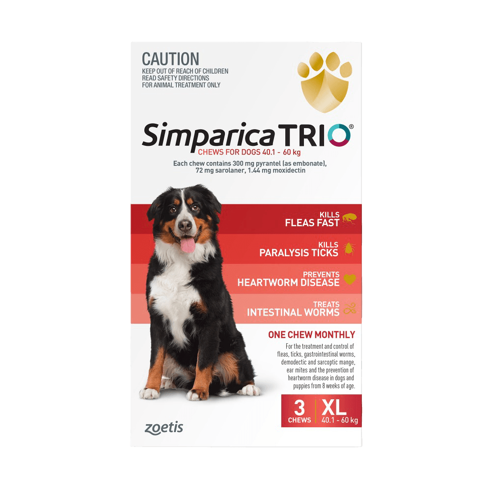 for Extra Large Dogs 40.1–60kg (Red) Flea, Tick & Worm Chewables
