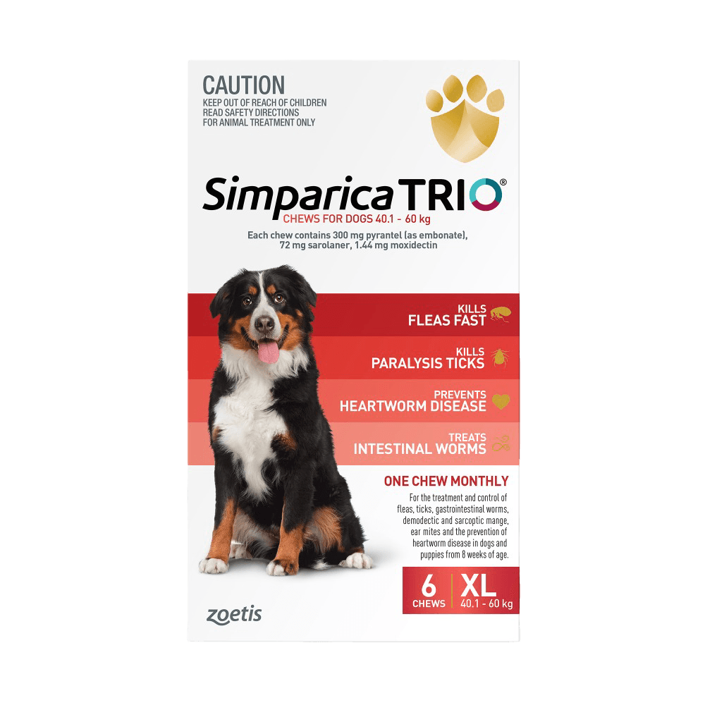 for Extra Large Dogs 40.1–60kg (Red) Flea, Tick & Worm Chewables