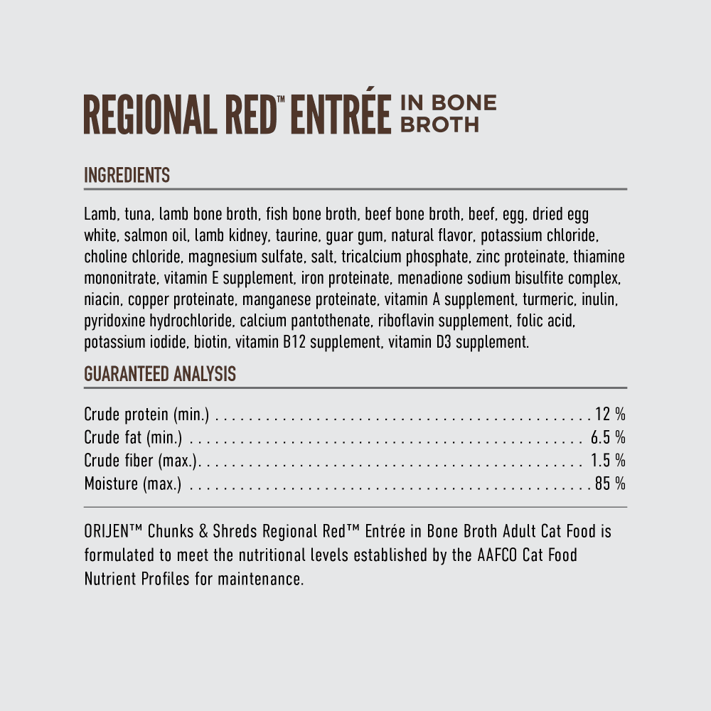 Orijen Chunks & Shreds Regional Red Adult Wet Cat Food Cans