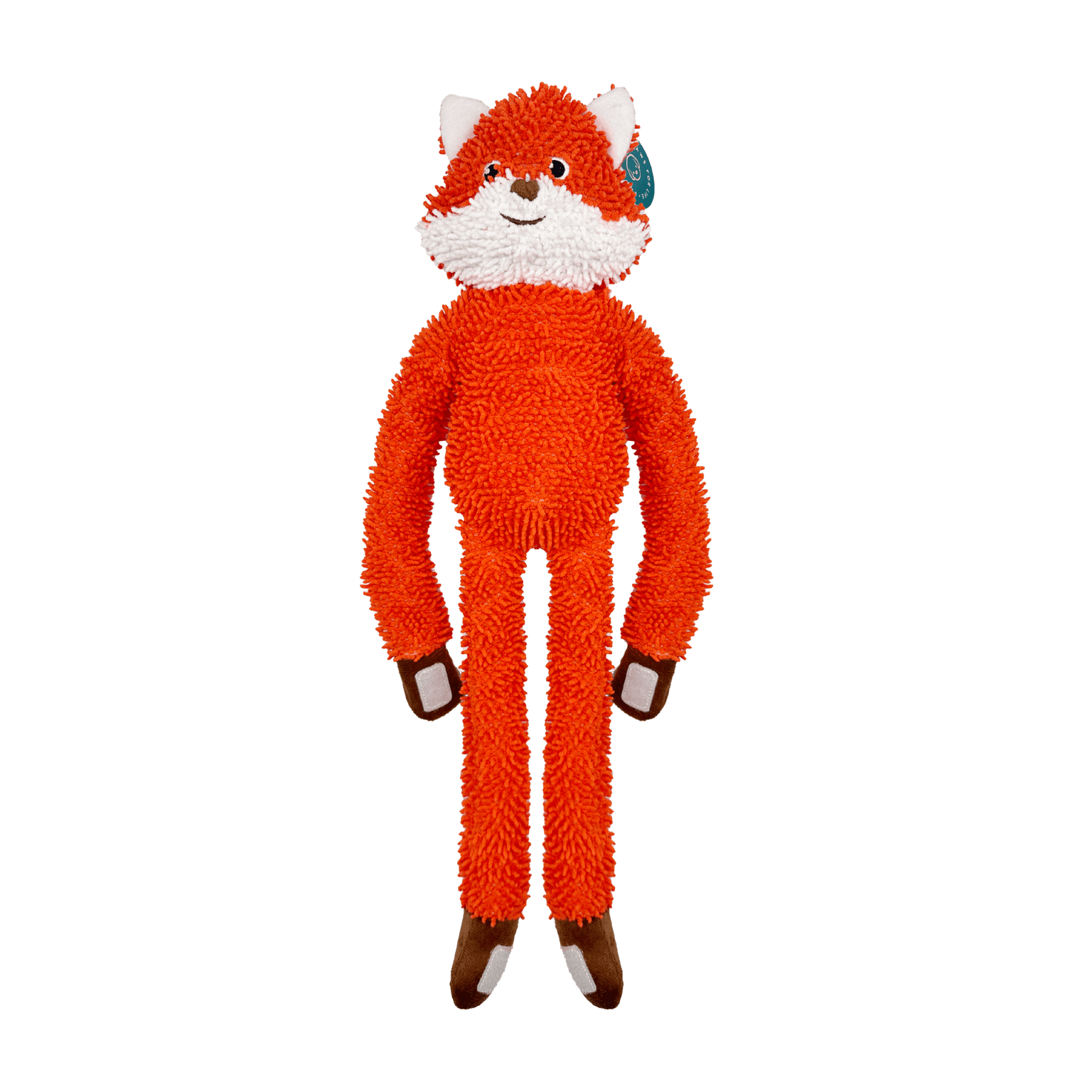 Moppy Long Limbed Fox with Rope Skeleton Plush Dog Toy