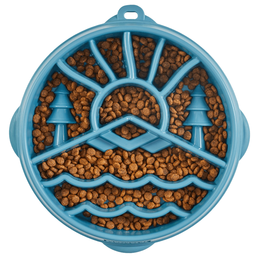 Fun Feeder Mountain Blue Slow Feeder Dog Bowl