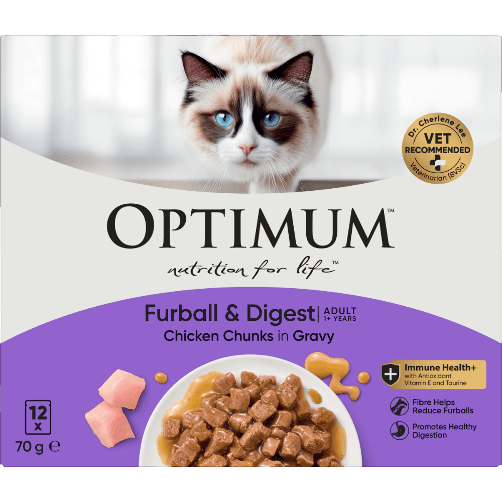 Optimum Digest Furball Chicken in Jelly Adult Wet Cat Food Pouch