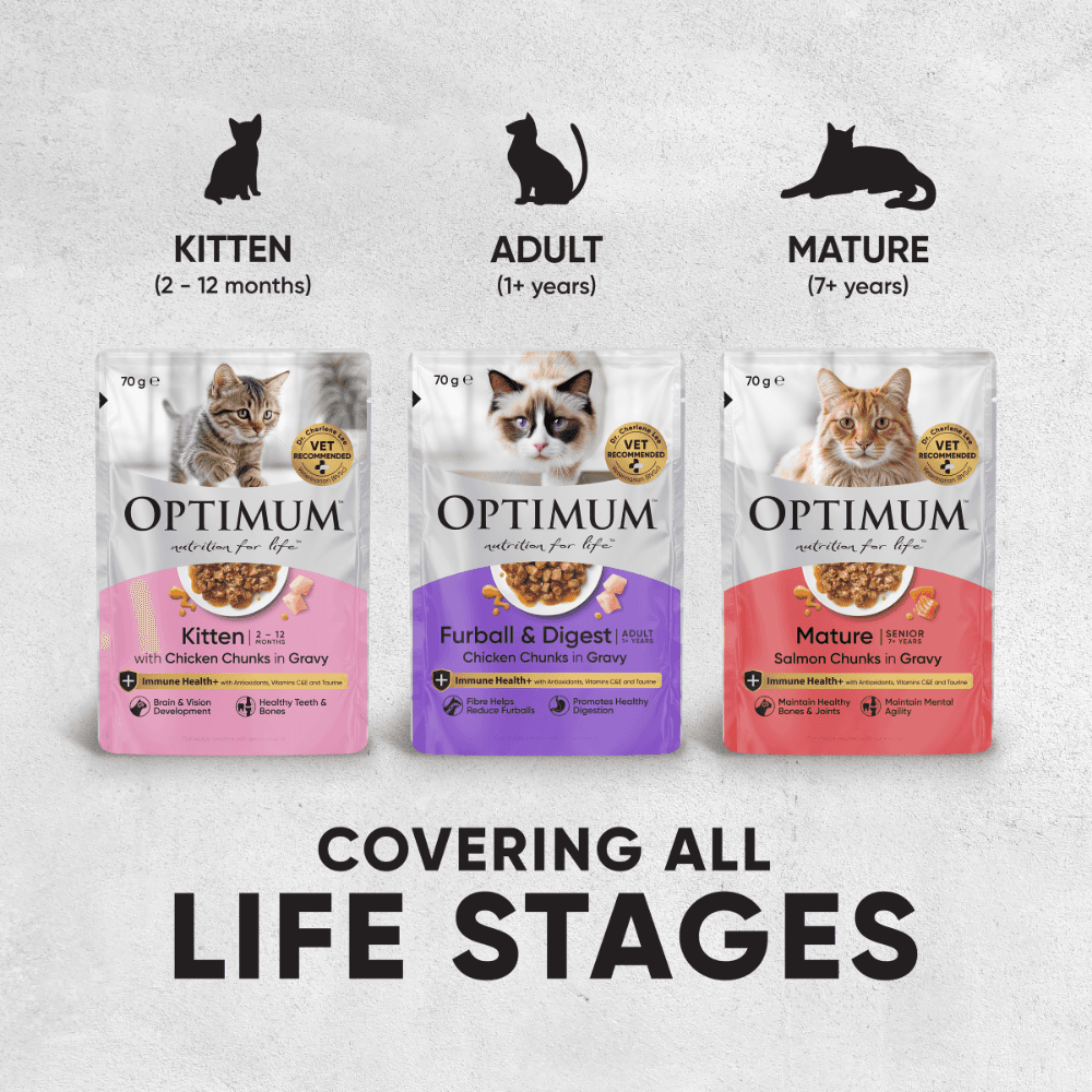 Optimum Digest Furball Chicken in Jelly Adult Wet Cat Food Pouch
