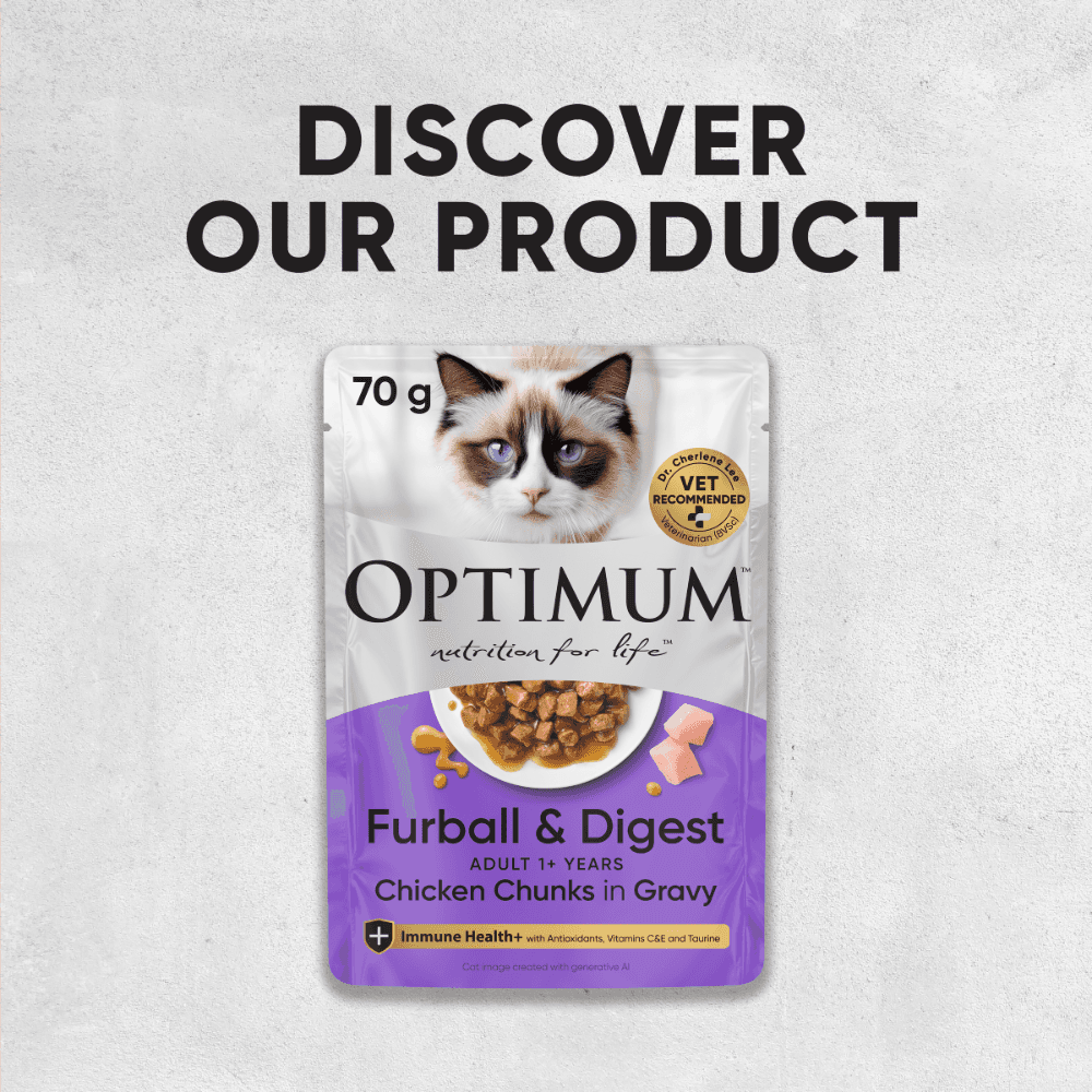 Optimum Digest Furball Chicken in Jelly Adult Wet Cat Food Pouch