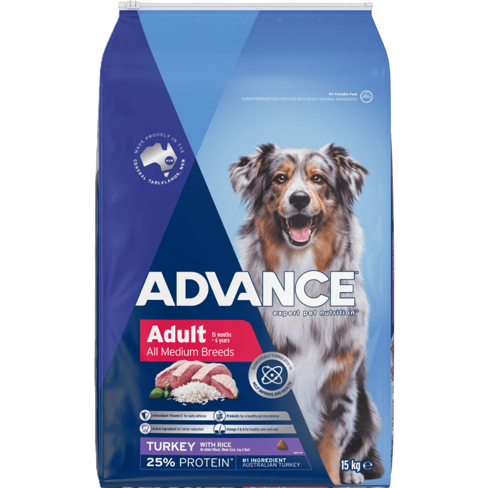 Advance Medium Adult Dry Dog Food Turkey With Rice