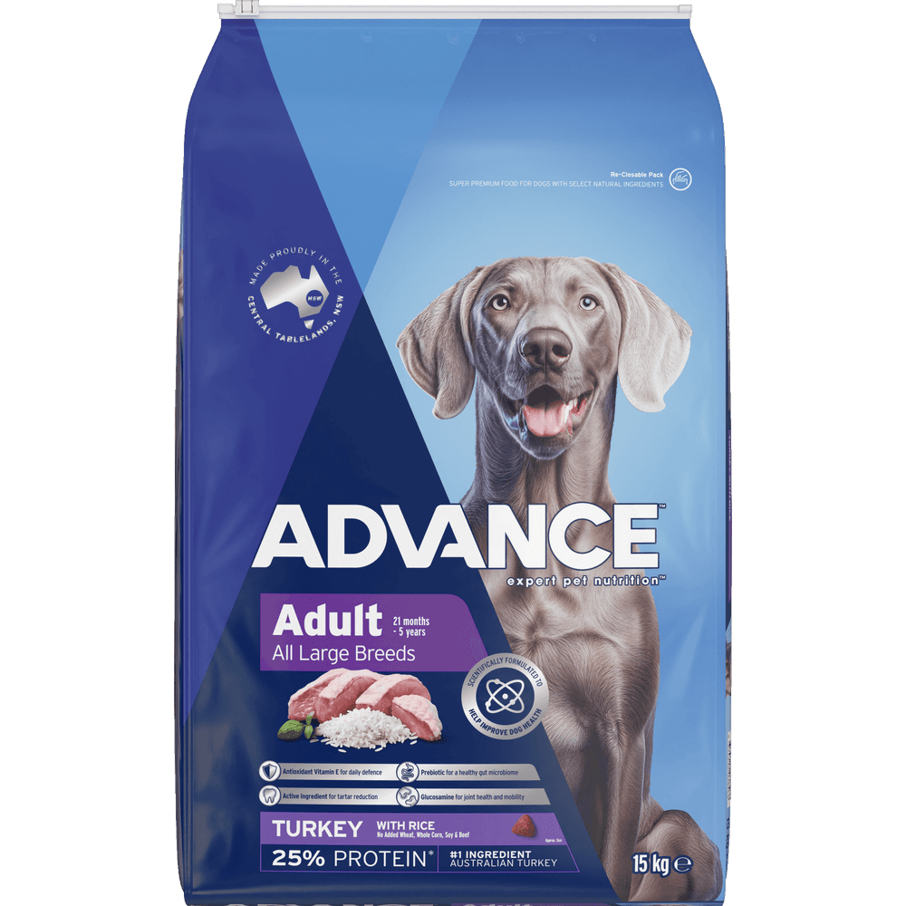ADVANCE Large Adult Dry Dog Food Turkey With Rice