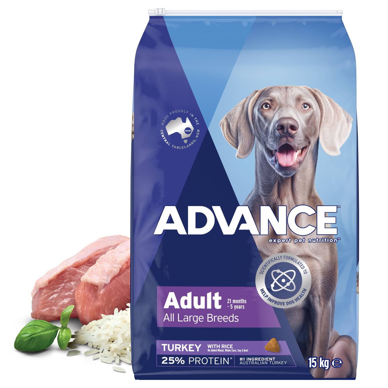 ADVANCE Large Adult Dry Dog Food Turkey With Rice