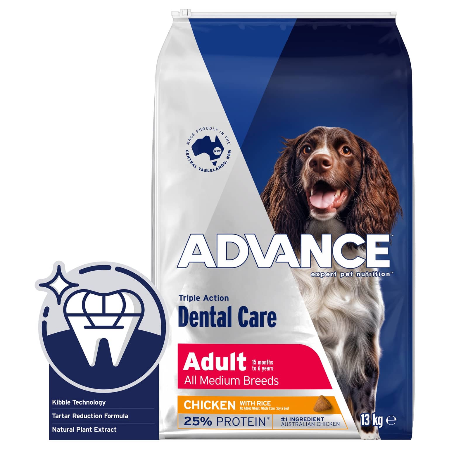 ADVANCE Triple Action Dental Care Medium Adult Dry Dog Food Chicken With Rice