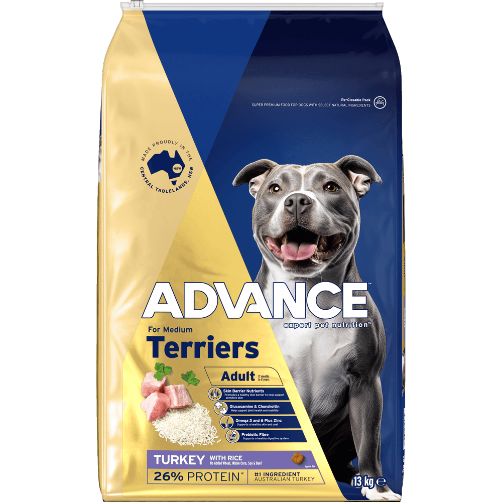 ADVANCE Medium Terriers Adult Dry Dog Food Turkey With Rice