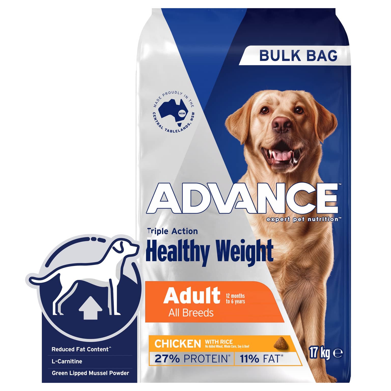 ADVANCE Healthy Weight Adult Dry Dog Food Chicken and Rice