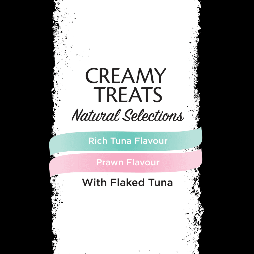 Dine Natural Creamy Cat Treats Tuna and Prawn with Flaked Tuna
