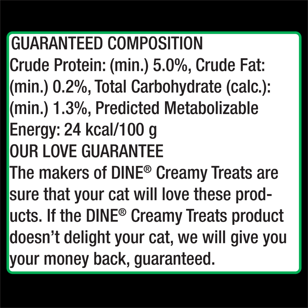 Dine Natural Creamy Cat Treats Chicken and Whitefish with Chicken Flakes