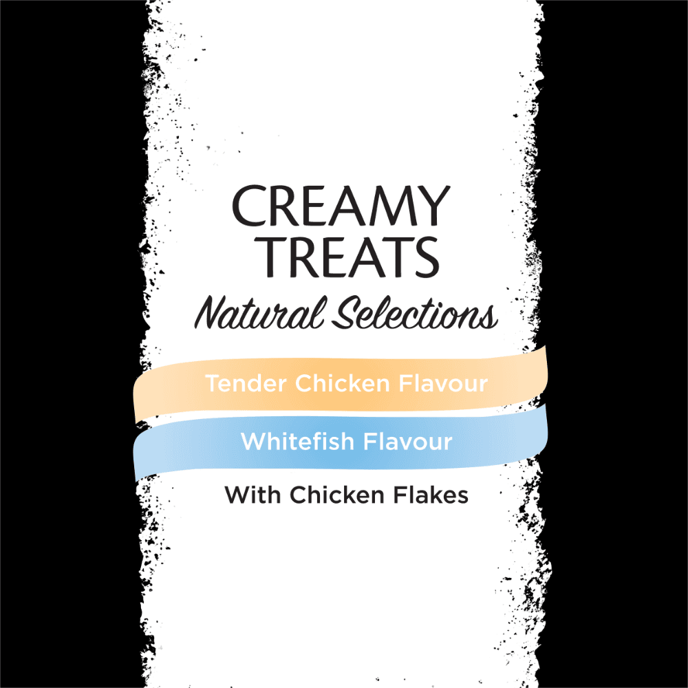 Dine Natural Creamy Cat Treats Chicken and Whitefish with Chicken Flakes