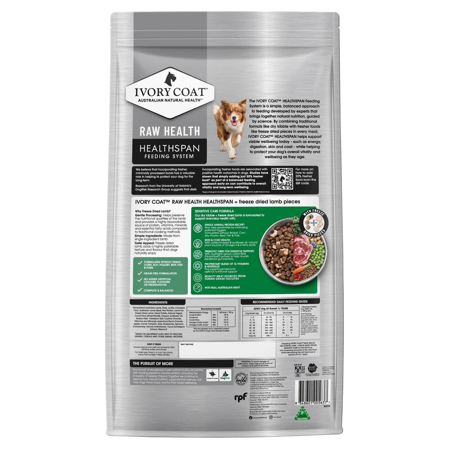 Ivory Coat Raw Health Adult Sensitive Care Dog Food