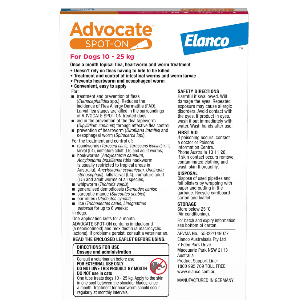 Advocate Red Flea & Worm Spot-On for Large Dogs