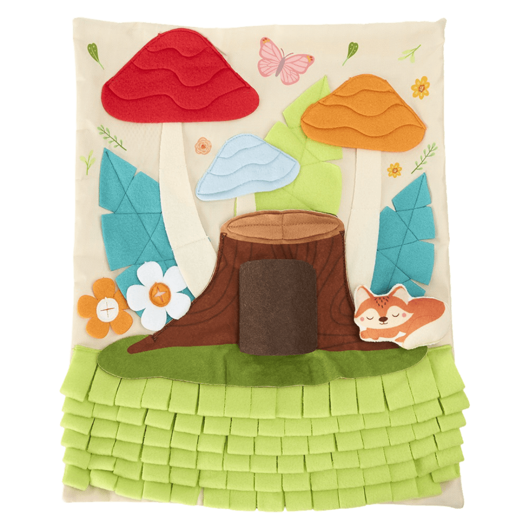paws-for-life-tree-stump-mushroom-forest-interactive-dog-snuffle-mat