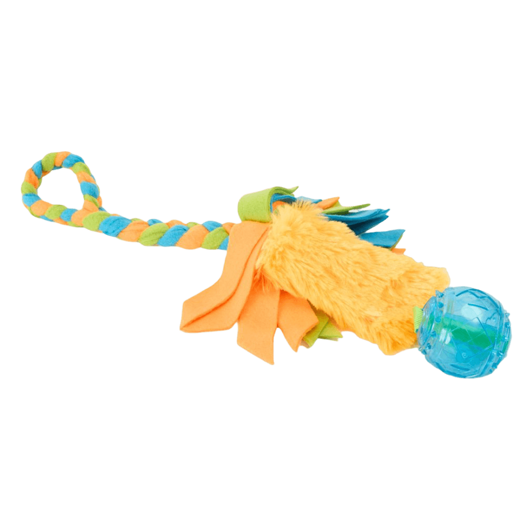 paws-for-life-tpr-ball-with-braided-fleece-rope-dog-tug-toy