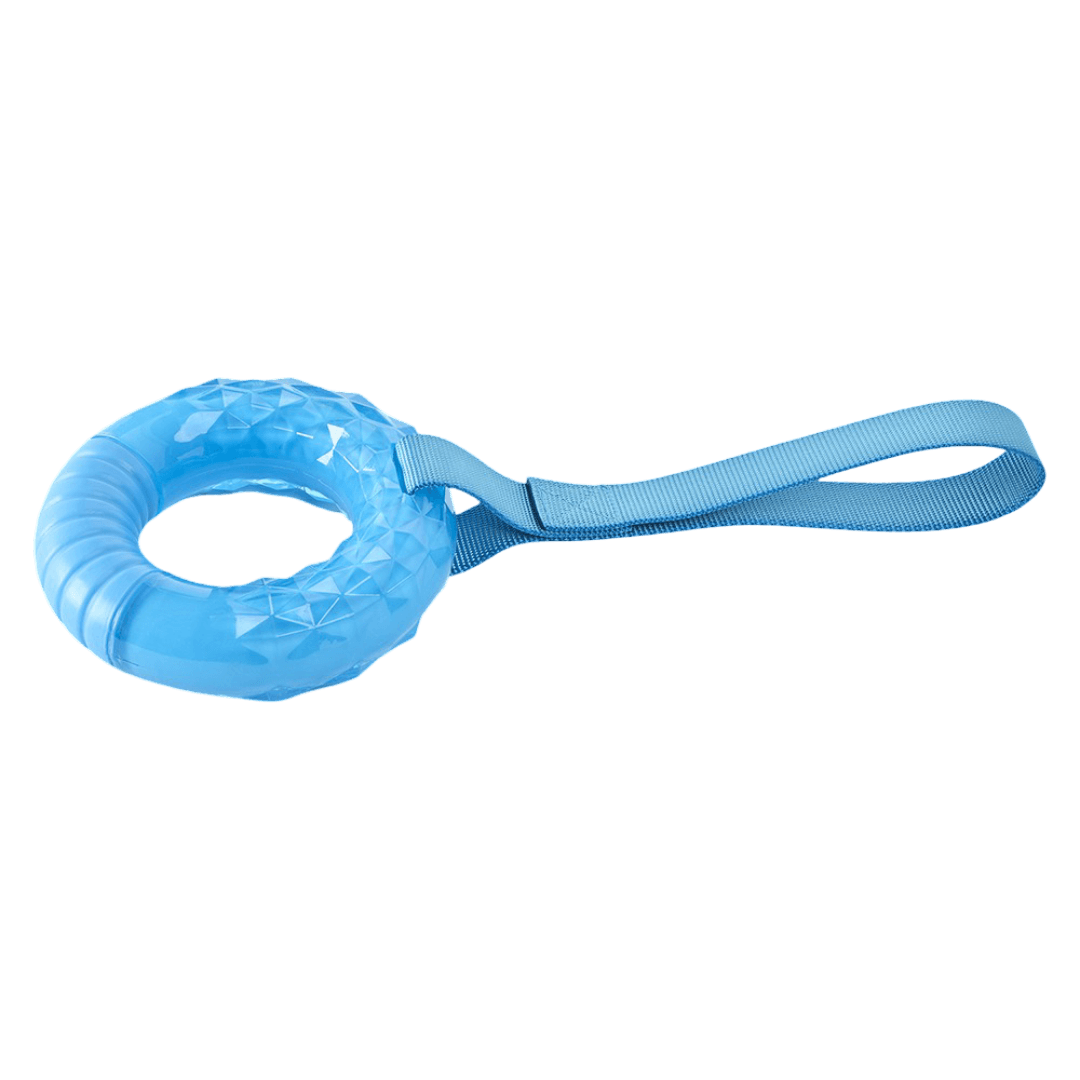 paws-for-life-tuff-chew-blue-nylon-rubber-ring-and-handle-dog-tug-toy