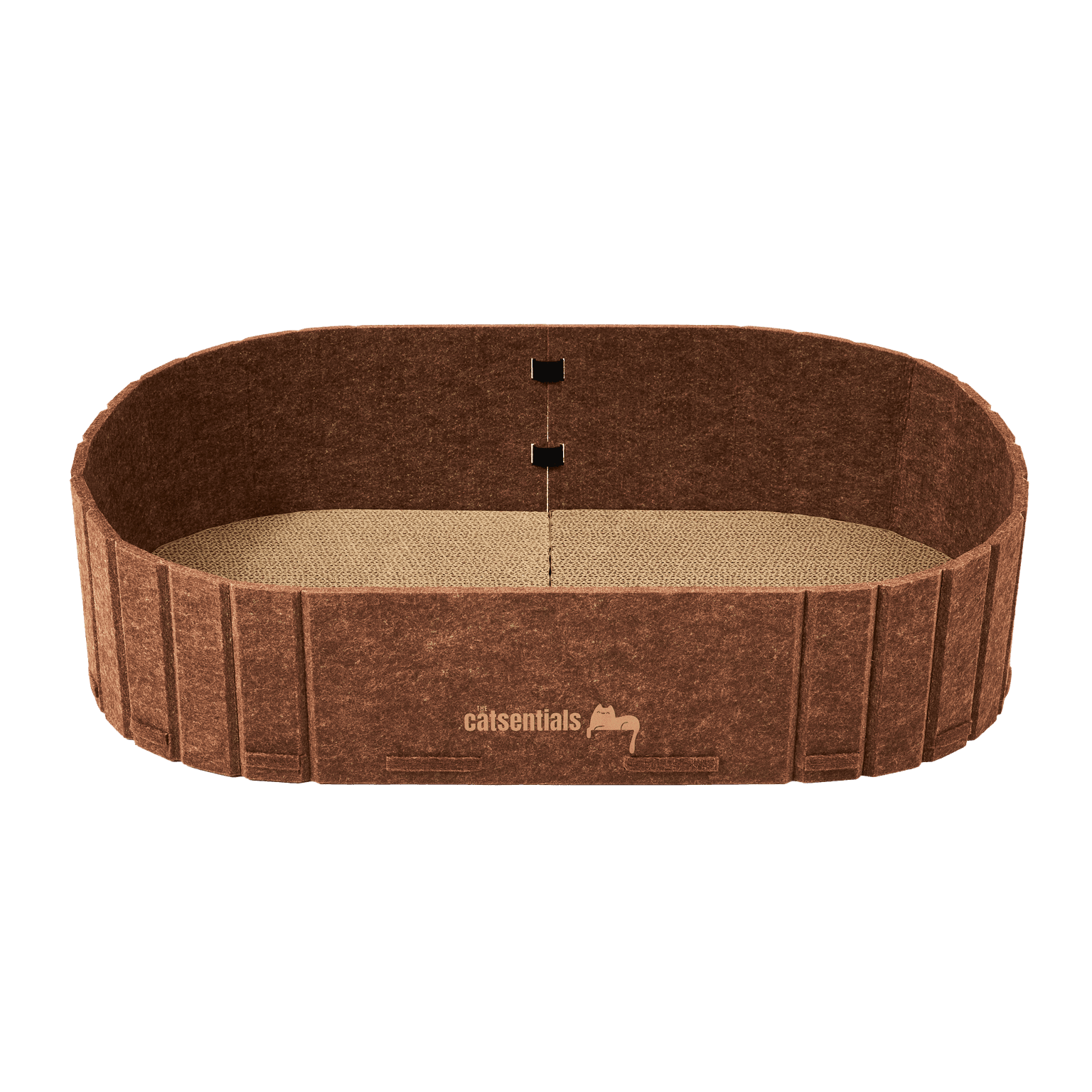 Oval Felt Cat Scratcher Bed Brown