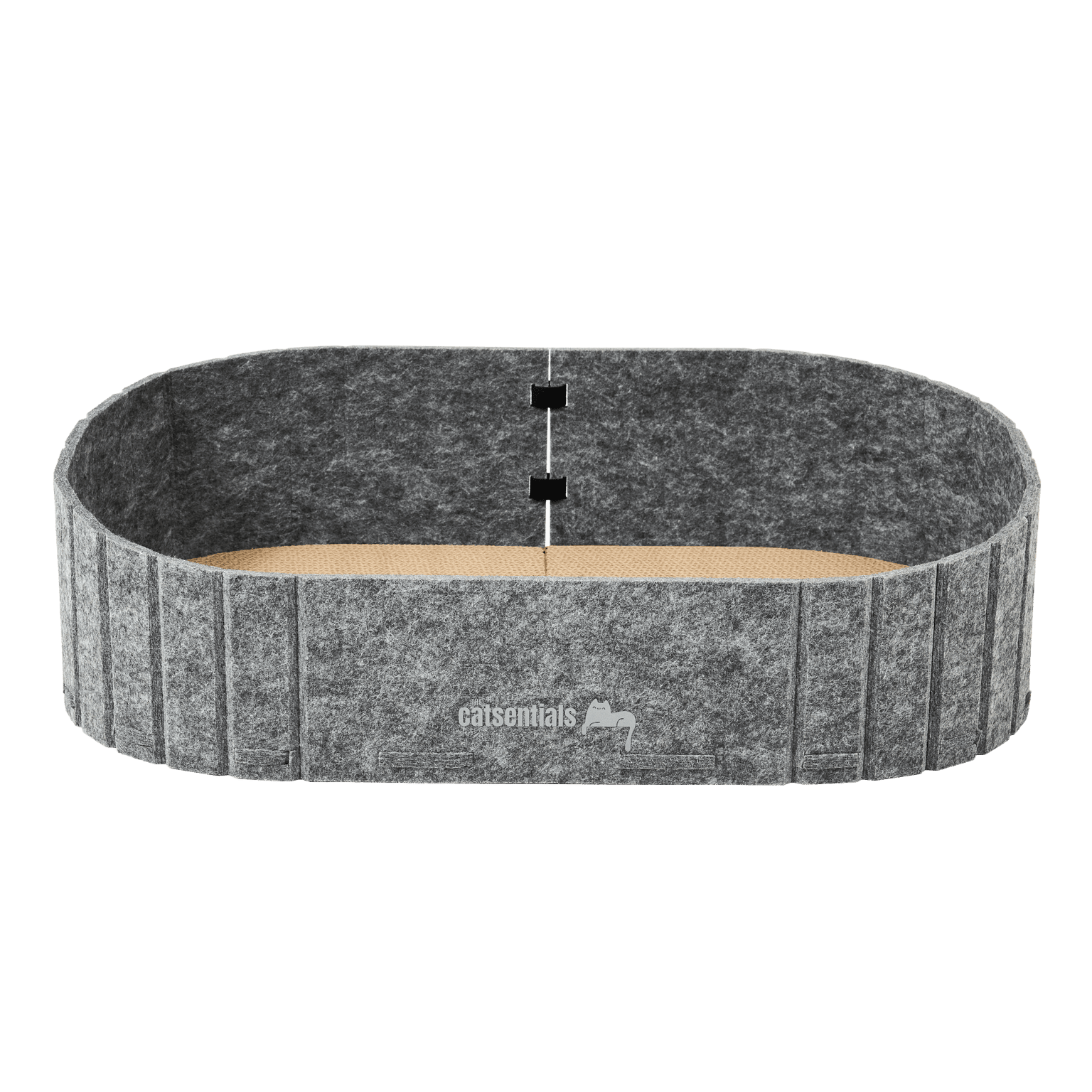 Oval Felt Cat Scratcher Bed Grey
